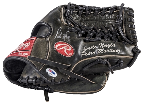 2007-2009 Pedro Martinez Game Used & Signed Rawlings 200-43B Model Fielders Glove (PSA/DNA)